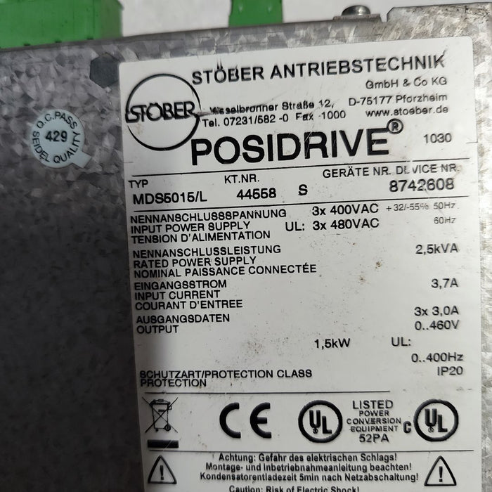 Stober MDS5015/L MDS5015L Posidrive Servo Drive Controllerloop_index